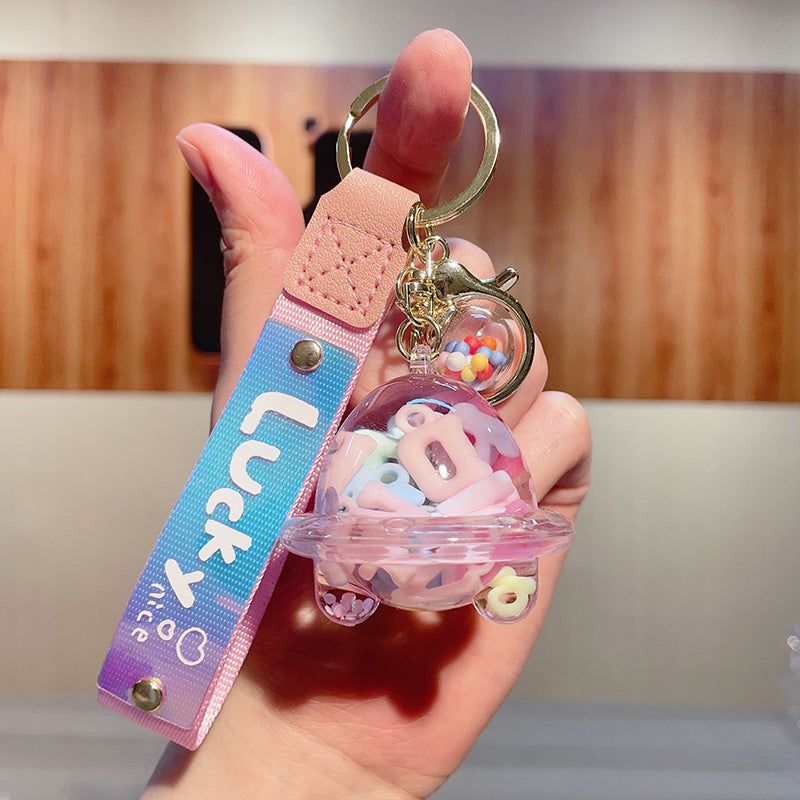 Al por mayor en Oil Universe Acrílico Quicksand Bottle Keychains